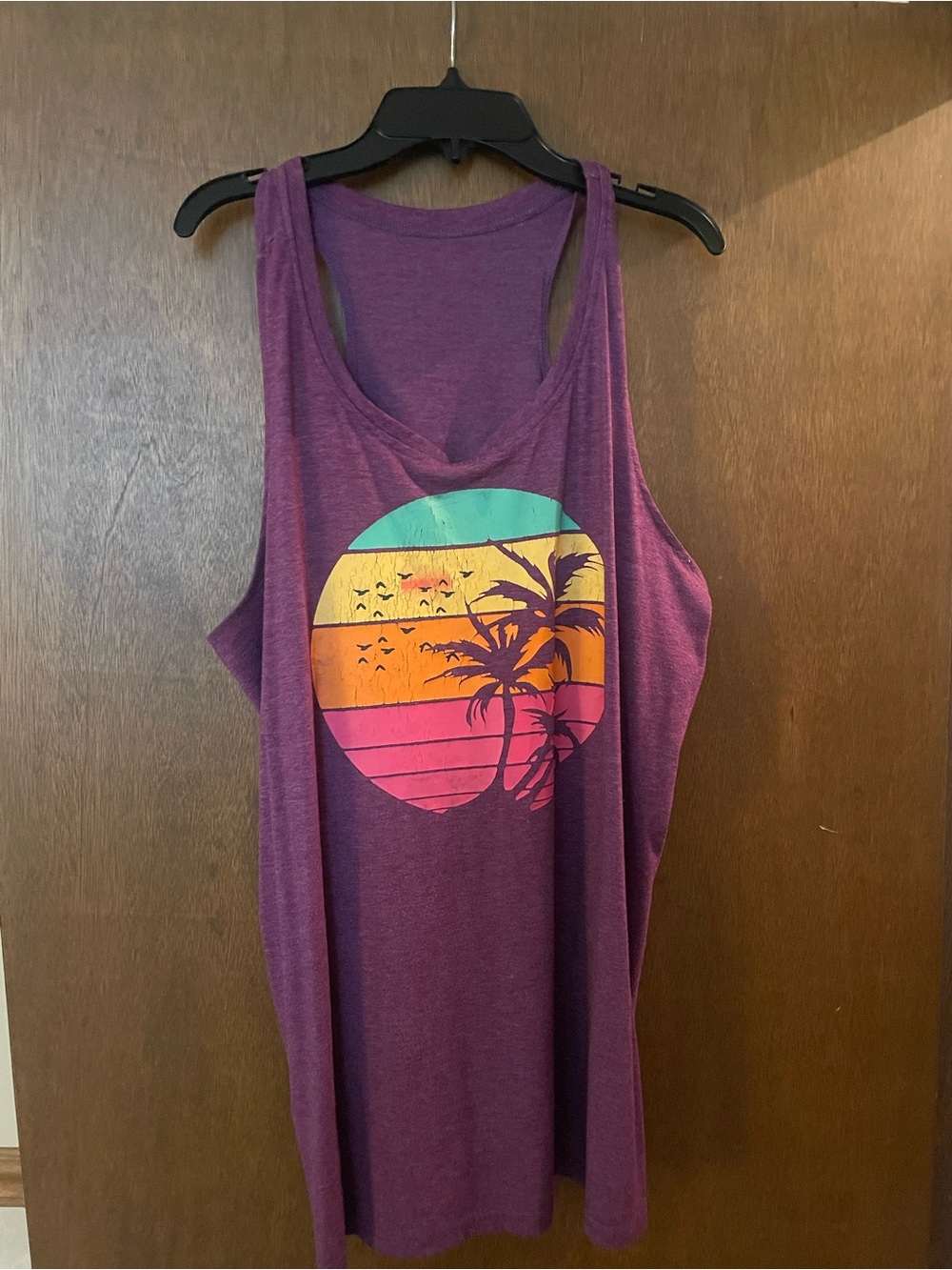 Purple Tropical Graphic Tank Top